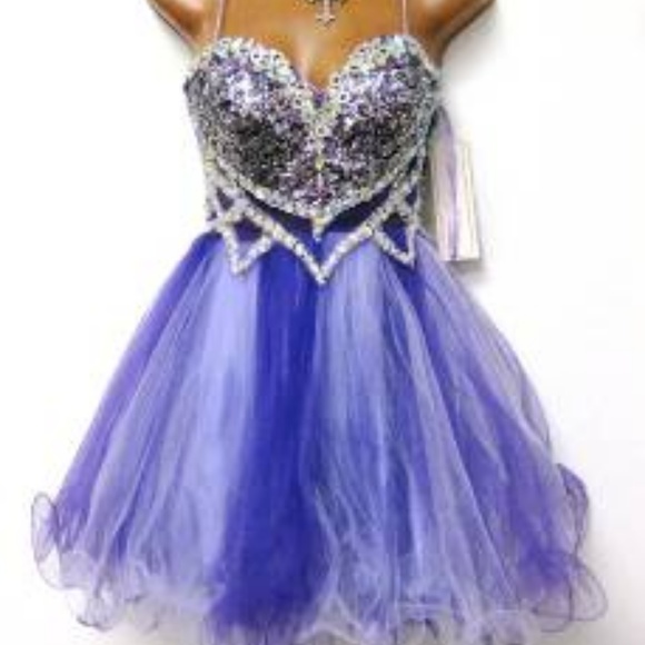 💲Sale💲Jeweled Tulle Short Party Dress by Dave & Johnny - Picture 4 of 8